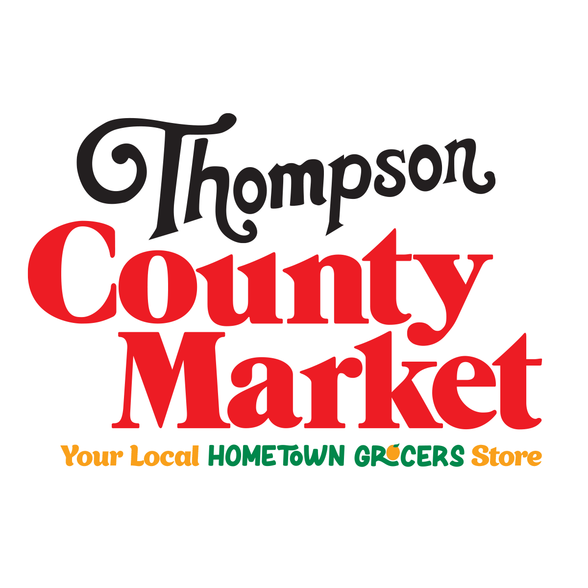 A theme logo of Thompson's County Market